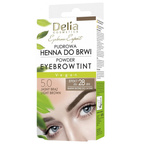 Delia Cosmetics Eyebrow Expert Henna pudrowa do brwi - 5.0 Jasny brąz 4g- data ważności koniec 01.2026