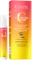 Eveline Cosmetics Vitamin C 3x Rozjaśniająco chłodzące serum pod oczy w roll-onie 15ml