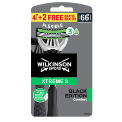 Wilkinson Xtreme 3 Black Edition Comfort Maszynki do golenia dla mężczyzn - 6 sztuk