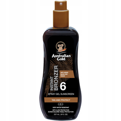 Australian Gold Spray Gel with Bronzer Żel w sprayu do opalania z naturalnym bronzerem SPF6 237ml