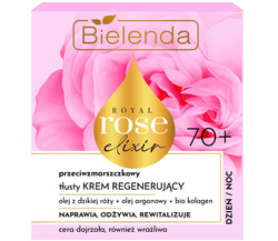 Bielenda Royal Rose Elixir Przeciwzmarszczkowy Tłusty Krem Regenerujący Cera dojrzała i wrażliwa Dzień/Noc 70+ 50ml