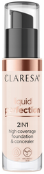 CLARESA Liquid Perfection Kryjący podkład i korektor 2w1 101 Light 34g