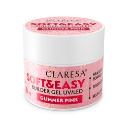 Claresa Soft&Easy Builder Gel UV/LED Żel budujący - Glimmer Pink 90g