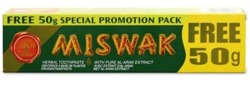 Dabur Miswak Ziołowa pasta do zębów 120g+50g Gratis