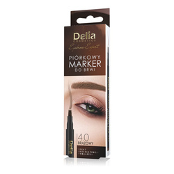 Delia Eyebrow Expert Piórkowy marker do brwi - 4.0 BRĄZOWY