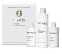 Encanto Encode Straightening Treatment Kit Zestaw Do Keratynowego Prostowania Włosów - Szampon oczyszczający 100ml+Kuracja prostująca 200ml+Leave In 100ml