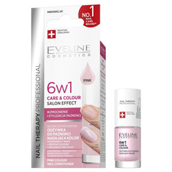 Eveline 6w1 Care&Colour Salon Effect Odżywka do paznokci - Pink 5ml