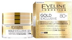 Eveline Cosmetics GOLD Lift Expert Luksusowy odbudowujący krem-serum 80+ Dzień/Noc 50ml