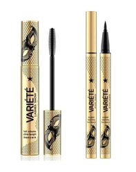 Eveline Cosmetics VARIETE Mascara Pogrubiająco-wydłużający tusz do rzęs + Wodoodporny eyeliner w pisaku MD22