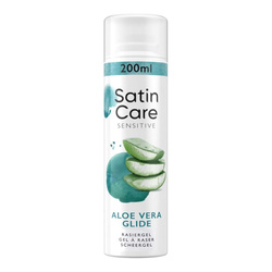 Glitte Satin Care Aloe Vera Glide Żel do golenia dla kobiet - Sensitive 200ml