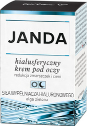 Janda Hialusferyczny krem pod oczy Redukcja zmarszczek i cieni - Siła wypełniacza hialuronowego Alga Zielona Dzień/Noc 15ml