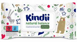 Kindii Natural Balance Chusteczki dla niemowląt i dzieci - 60 sztuk