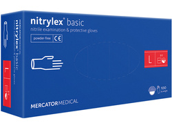 Mercator Nitrylex Basic Rękawiczki nitrylowe bezpudrowe - rozm. L 100 sztuk