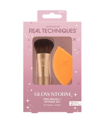 Real Techniques Glowstorm Zestaw do makijażu Mini pędzelek do blendowania+Gąbka do makijażu