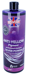 Ronney ANTI-YELLOW shampoo SILVER POWER Szampon do włosów eliminujący żółte tony 1000ml