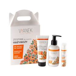 Sylveco Vianek Zestaw prezentowy do twarzy odżywczy - Żel do twarzy 150ml + Krem pod oczy 15ml + Maseczka-peeling 70g