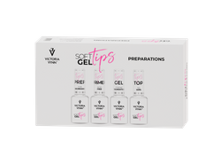 Victoria Vynn Soft Gel Tips Preparations Zestaw preparatów 4x15ml + pilnik